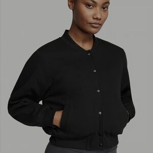Victoria's Secret Black Bomber Jacket with Ribbed Details